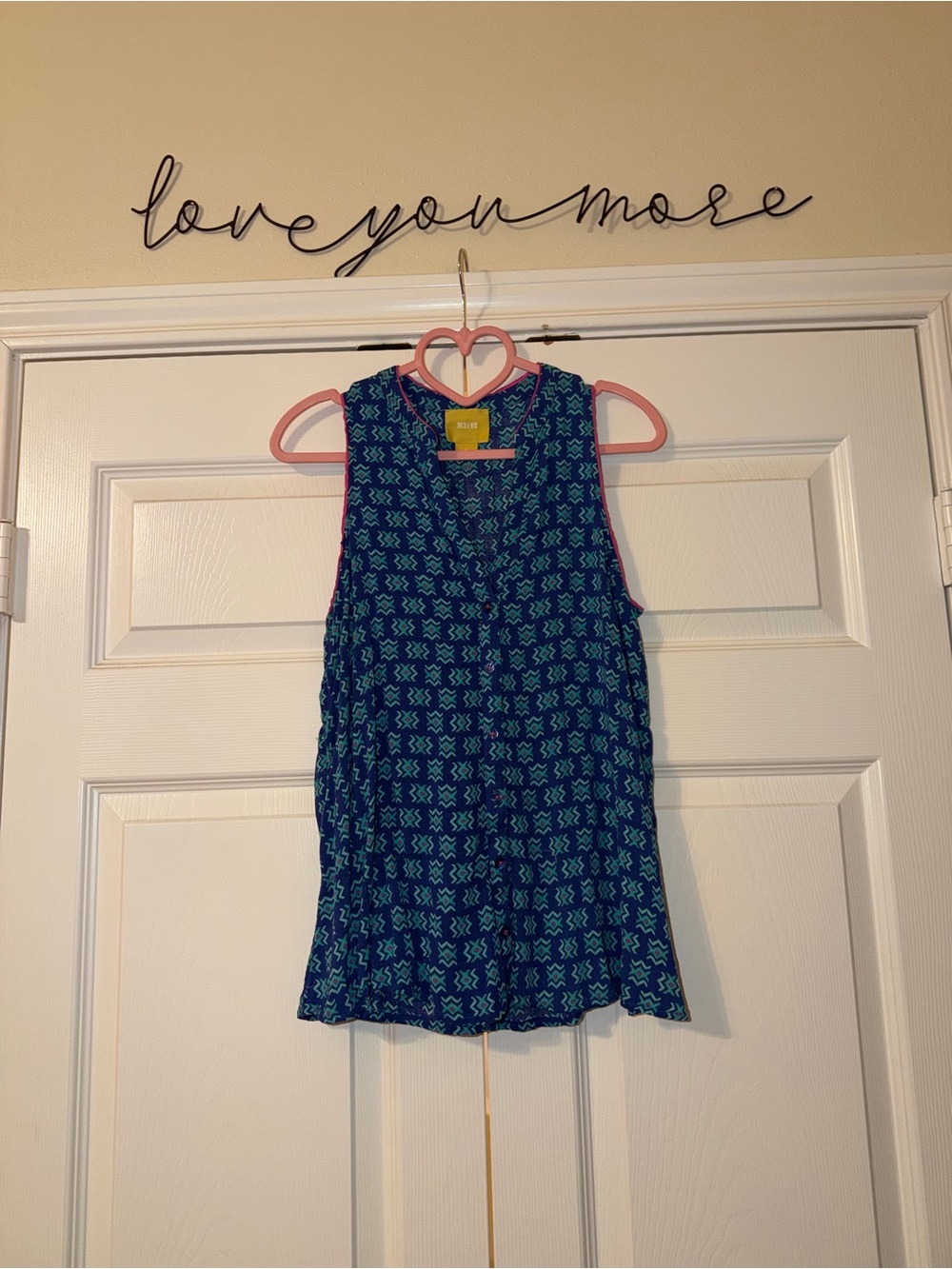 Maeve Sleeveless Geometric Print Camisole - Blue/Teal